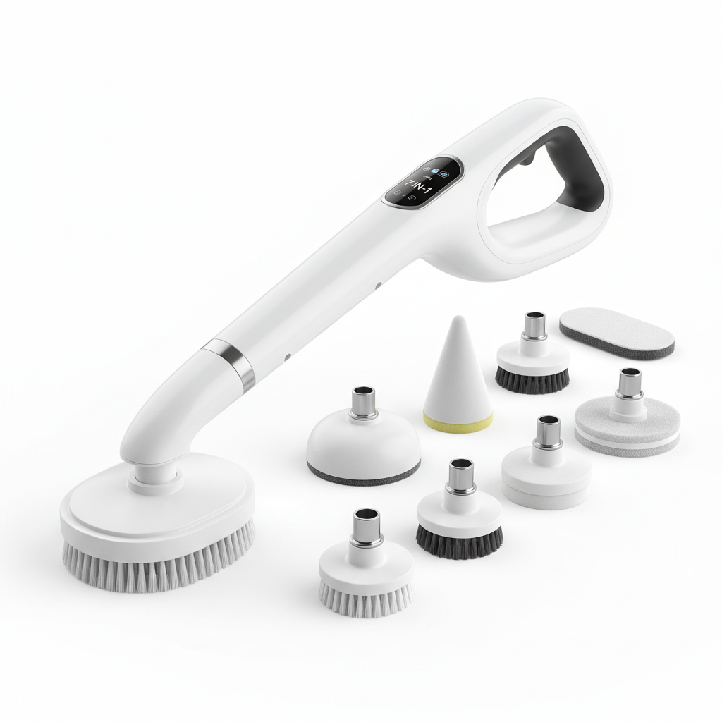 Brosse électrique sans fil FlashClean 7-en-1 fond blanc